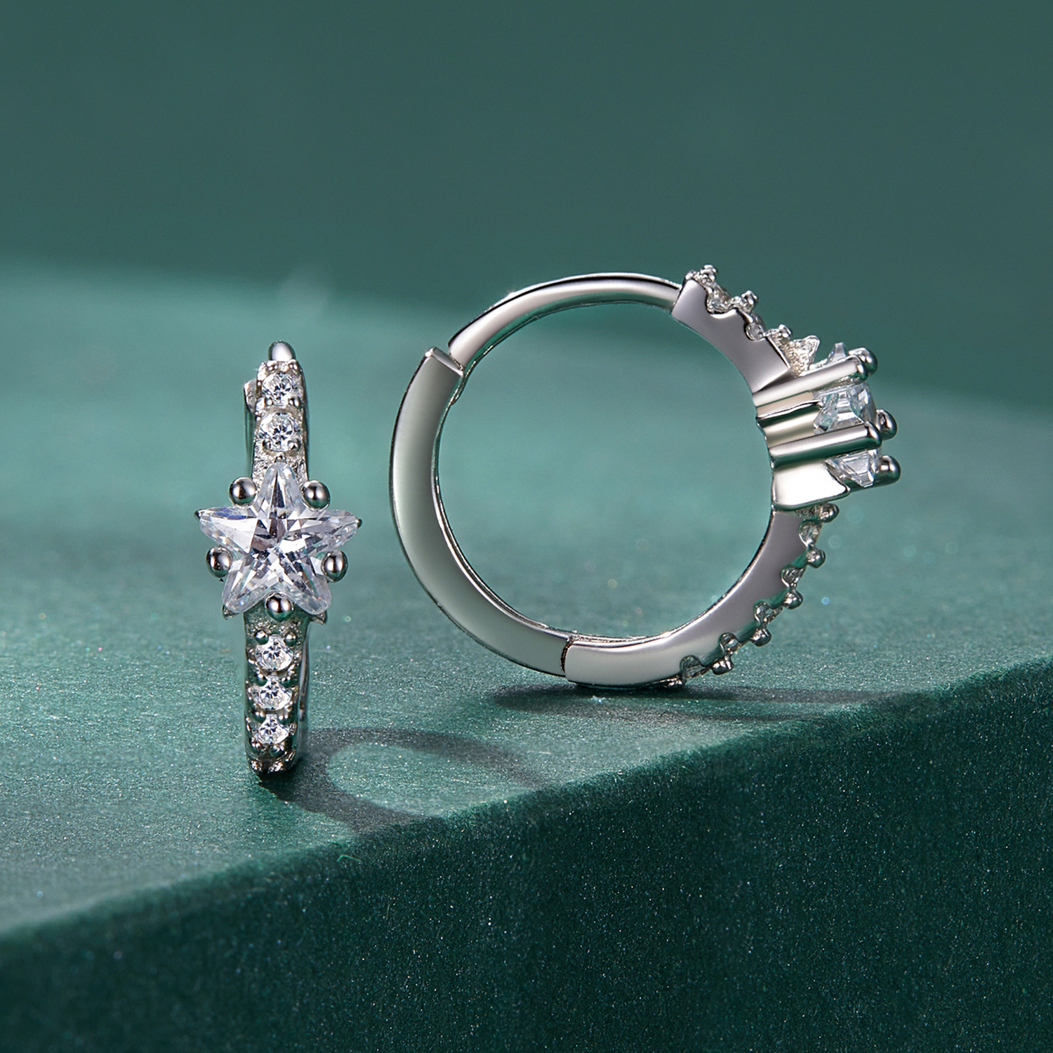 Children’s sterling silver star hoops, safe and comfortable everyday earrings