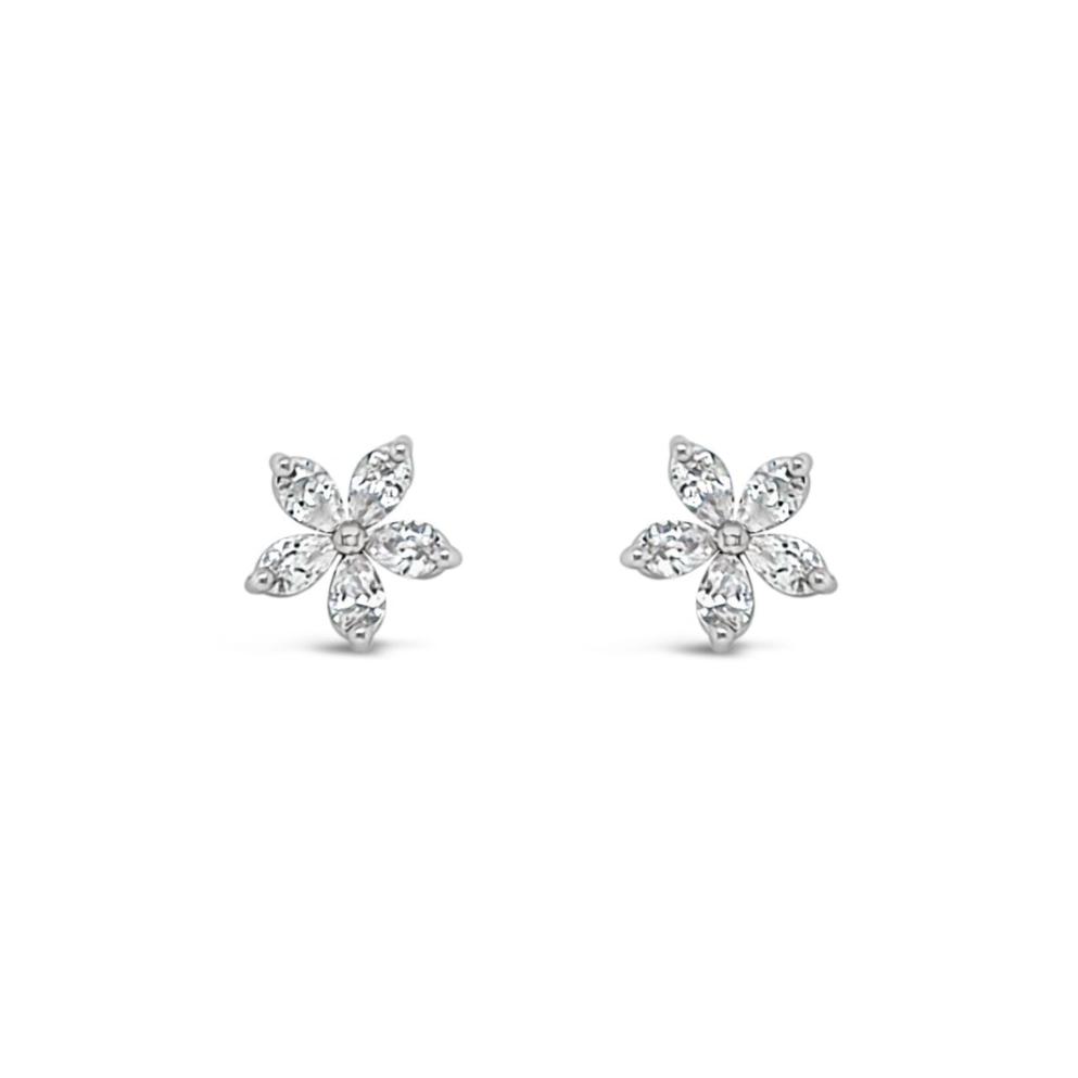 silver flower earrings