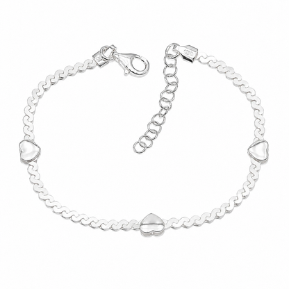 Sterling Silver Love Hearts Bracelet