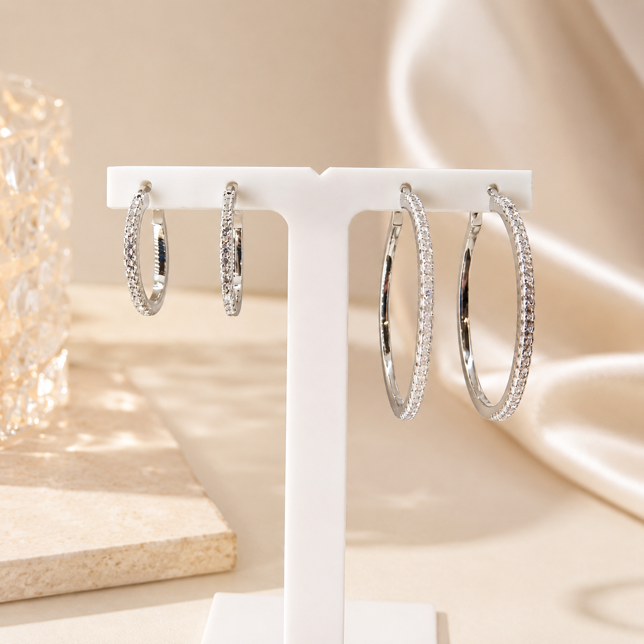 sterling silver cz hoop earrings for women eva victoria ireland