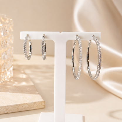 sterling silver cz hoop earrings for women eva victoria ireland