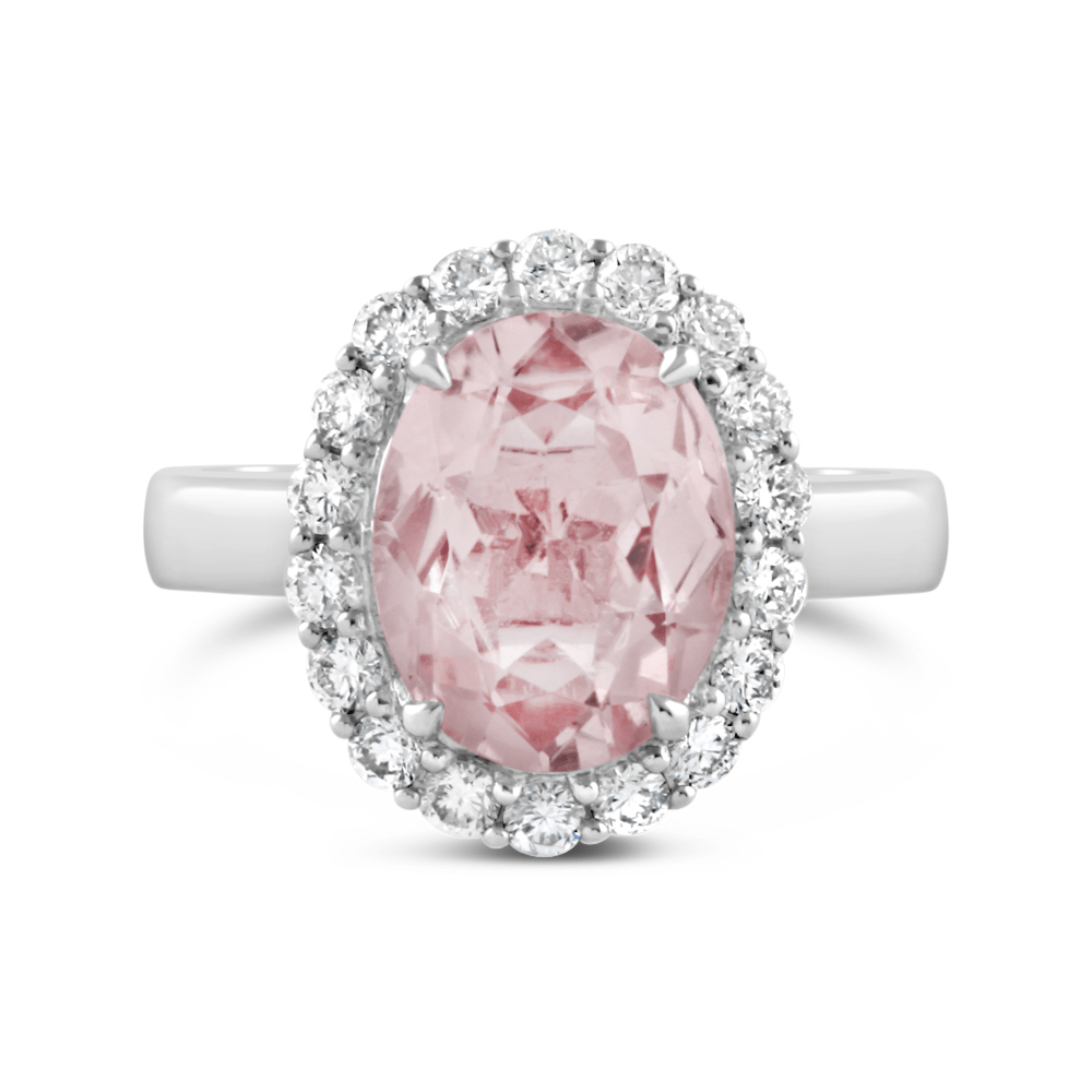 Sterling Silver Pink Zircon Cluster Ring