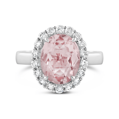 Sterling Silver Pink Zircon Cluster Ring