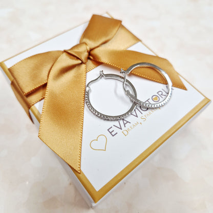 sterling silver sparkling hoop earrings for women in ireland