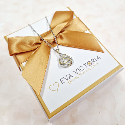 two tone elegant knot pendant for ladies in ireland