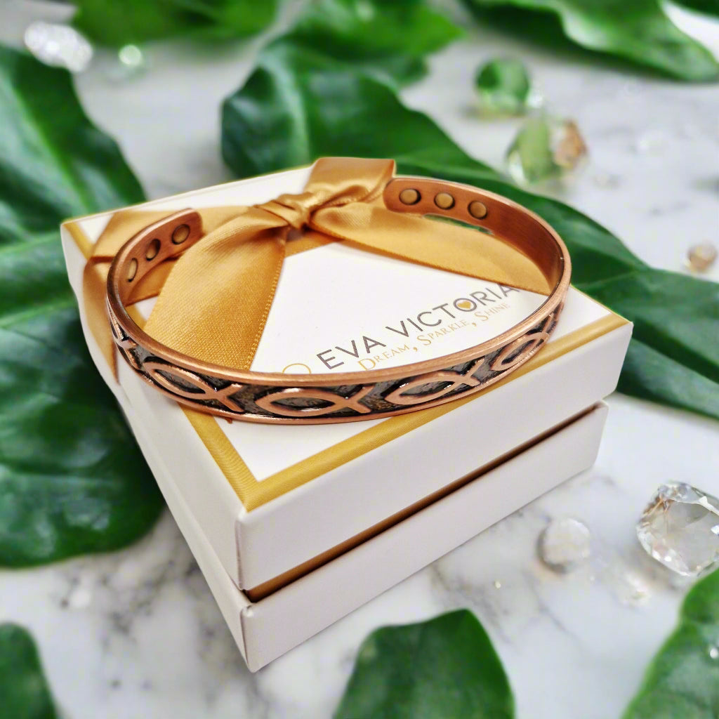 unisex magnetic copper brangle with fish - jewellery in Irealnd