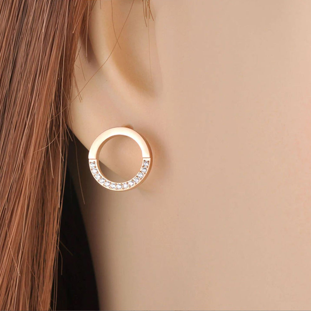 Shop Diamante Rose Gold Earrings Set