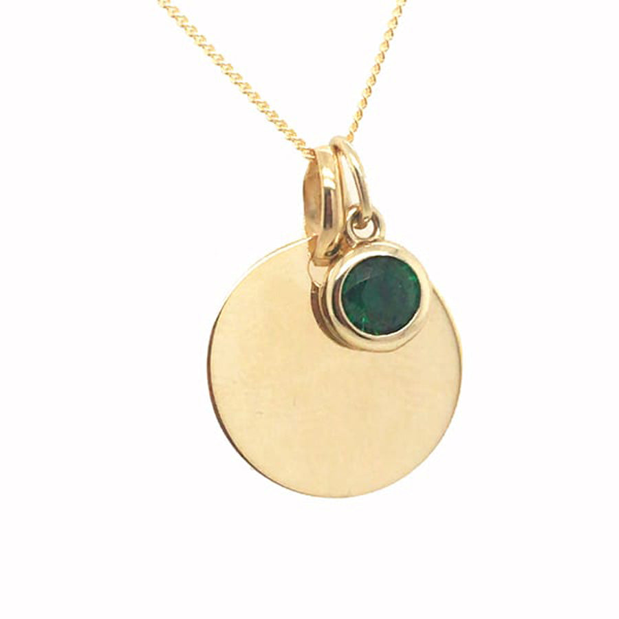 Shop May 9ct Gold Birthstone Engravable Pendant