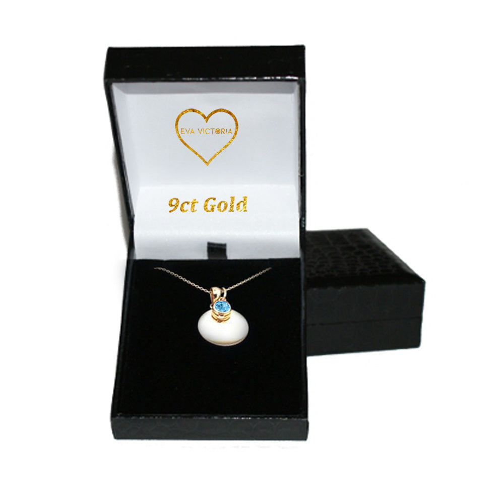 9ct Gold Birthstone Engravable Pendant Gift Box