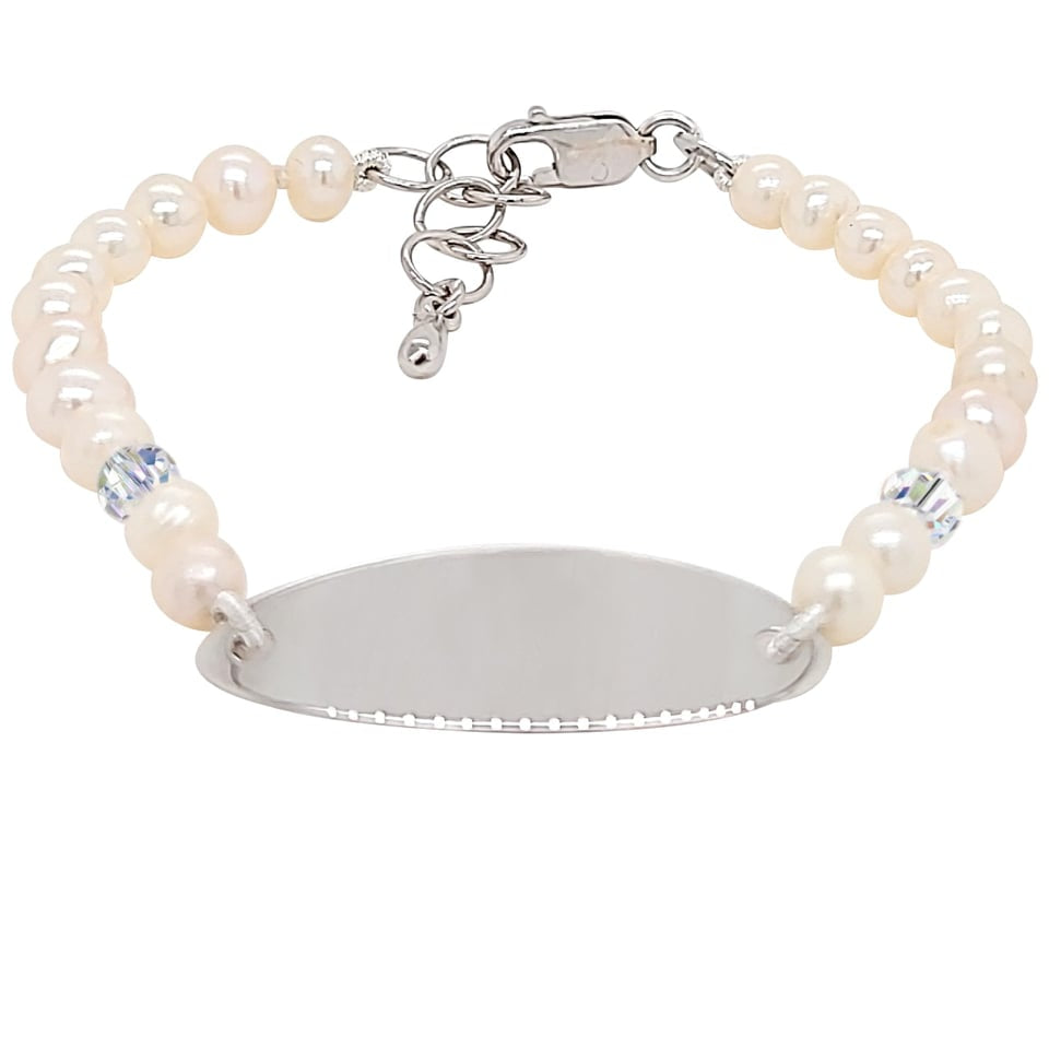 Shop Engravable Pearls Sterling Silver Communion Bracelet Gift Set