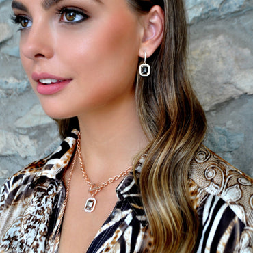 Antonia Rose Gold Hematite Crystal Necklace