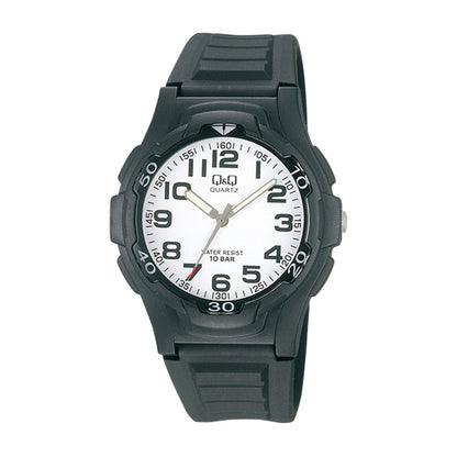 Q&Q Black Sports Watch - Model AY14444F Luminous Hands