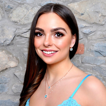 Shop Amanda Turquoise Rose Gold Double Necklace