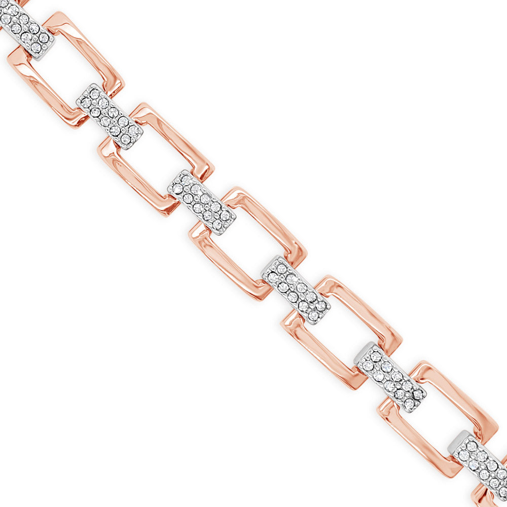 Kendra Rose Gold Rectangular Diamante Bracelet Gift Set