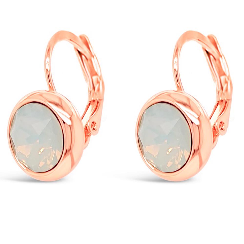 Chrissy Opal Rose Gold Level Clasp Earrings Set