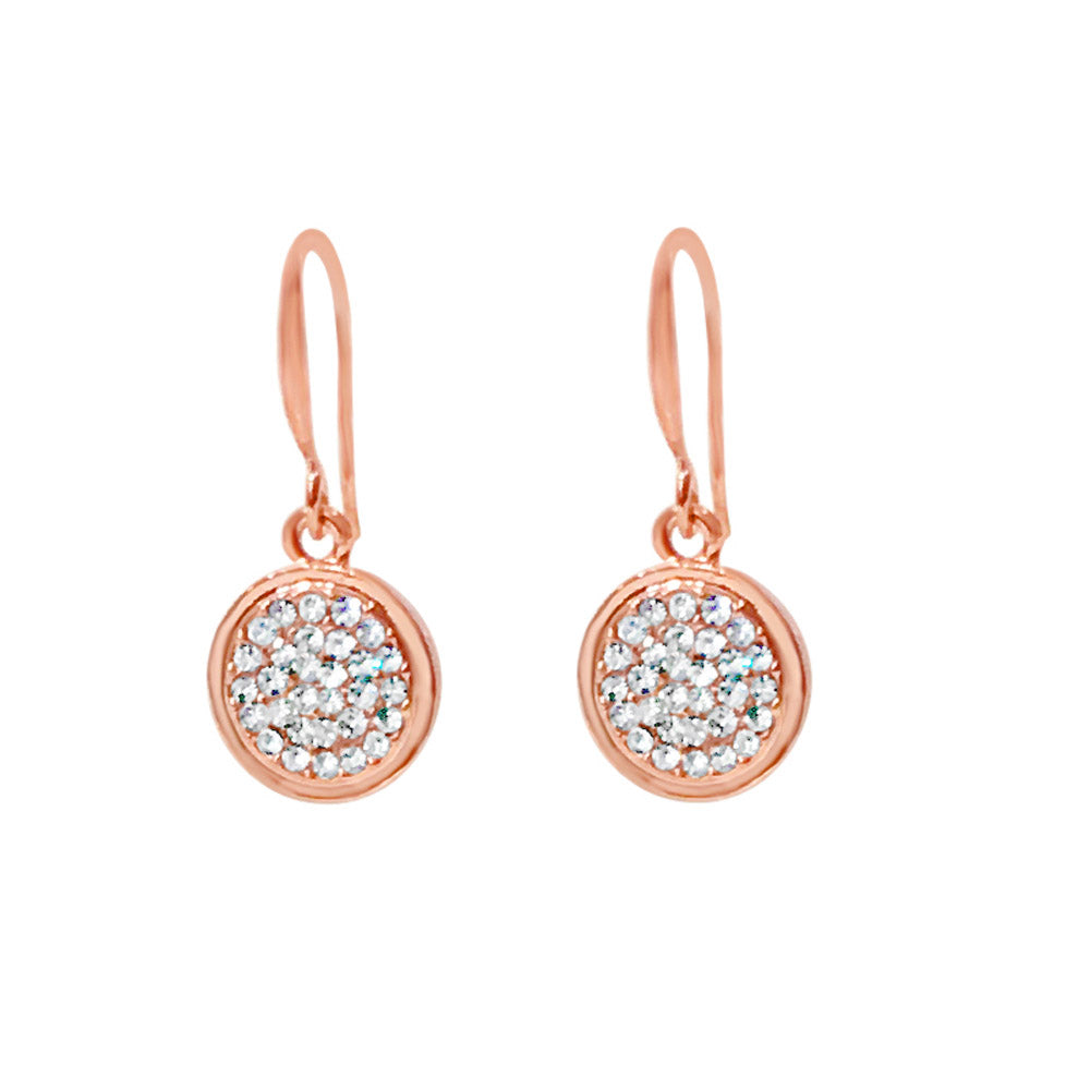 Clara Clear Crystals Rose Gold Drop Earrings 