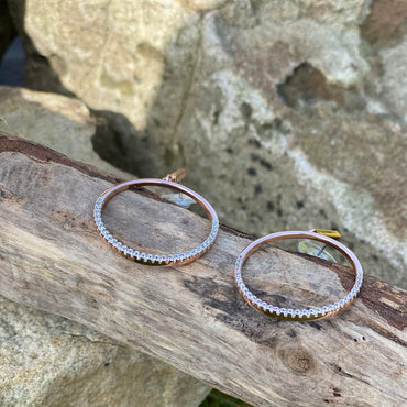 Ronda Hoop Diamante Rose Gold Stud Earrings