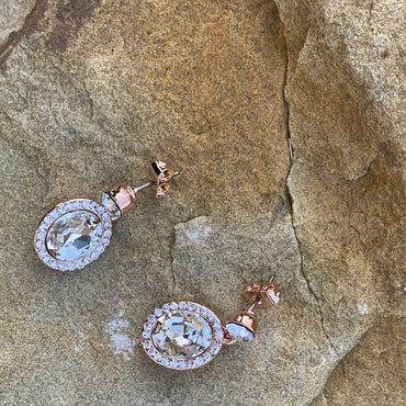 Princess Rose Gold Drop Earrings