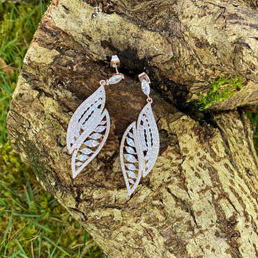 Shop Florina Rose Gold Statement Diamante Earrings