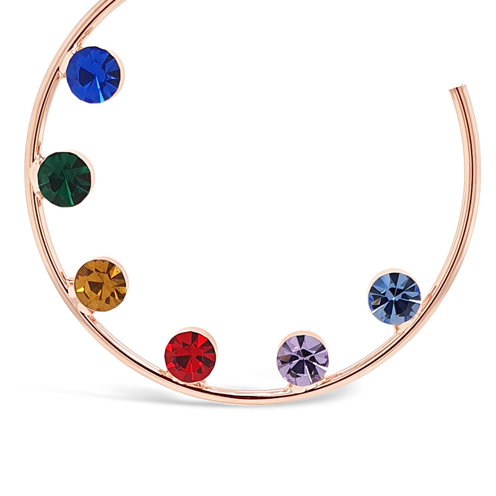 Shop Colour Blast Rose Gold Diamante Hoop Earrings Gift Set