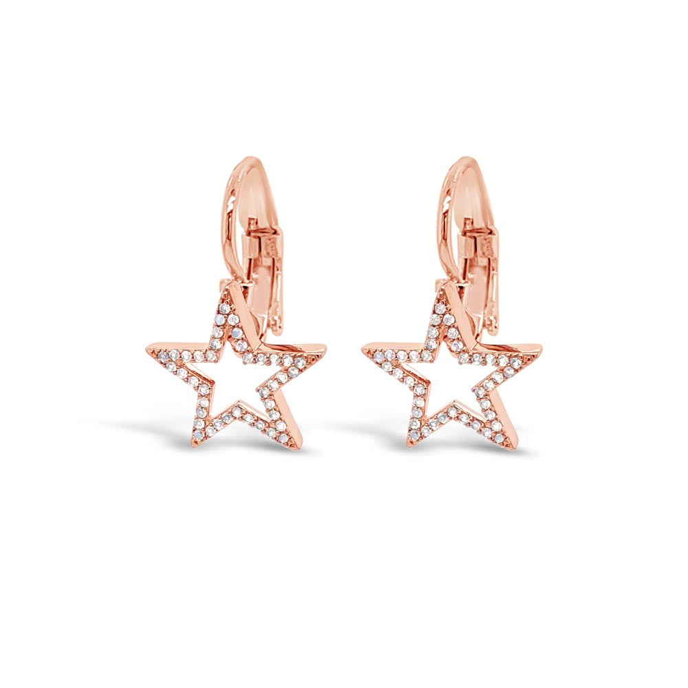 Morning Star Rose Gold Level Clasp Earrings