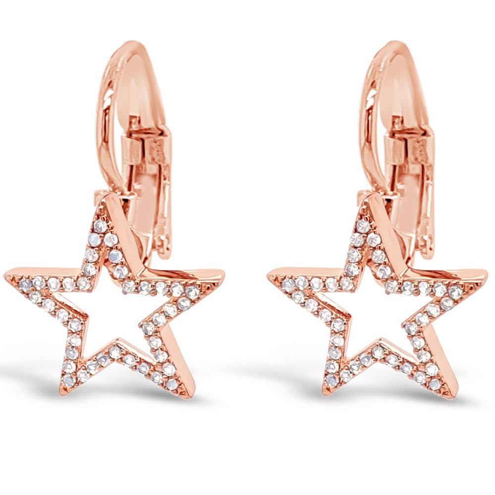 Shop Morning Star Rose Gold Level Clasp Earrings