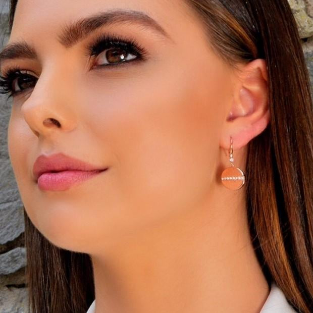 Shop Bella Diamante Rose Gold Hook Earrings