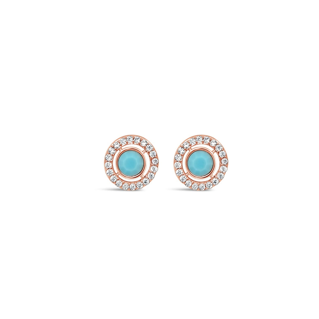 Andrea Turquoise Rose Gold Stud Earrings