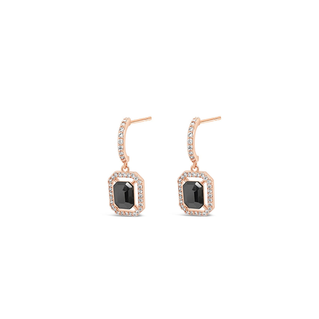  Andrea Rose Gold Hematite Crystals Drop Earrings
