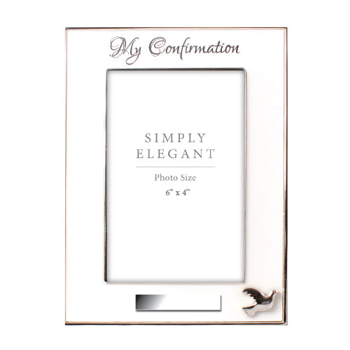 Engravable Confirmation White Photo Frame 4" x 6"