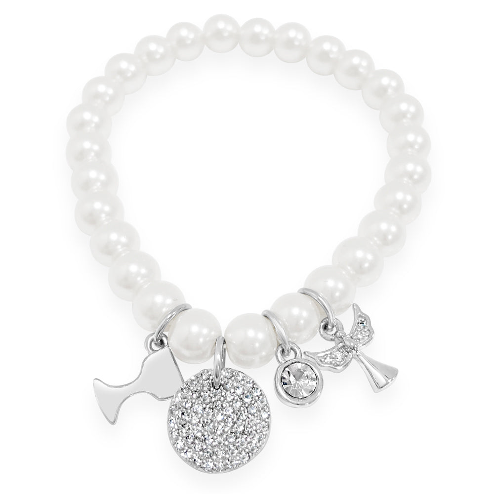 Annie Pearls Children Sterling Silver Communion Bracelet Gift Set
