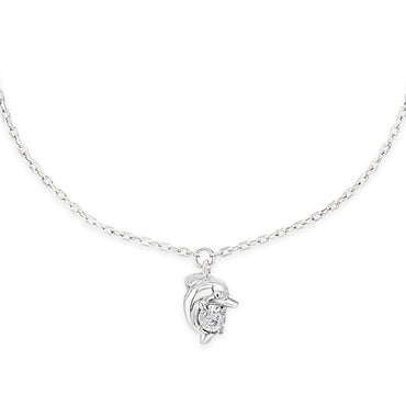 Crystal Dolphin Children Sterling Silver Bracelet