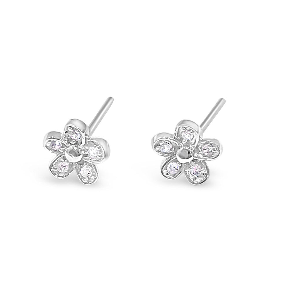 Daisy Children Sterling Silver Flower Earrings Set