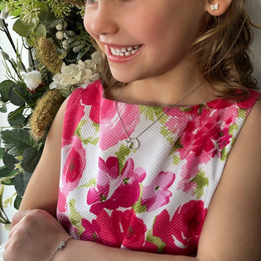 Crystal Butterflies Children Sterling Silver Bracelet