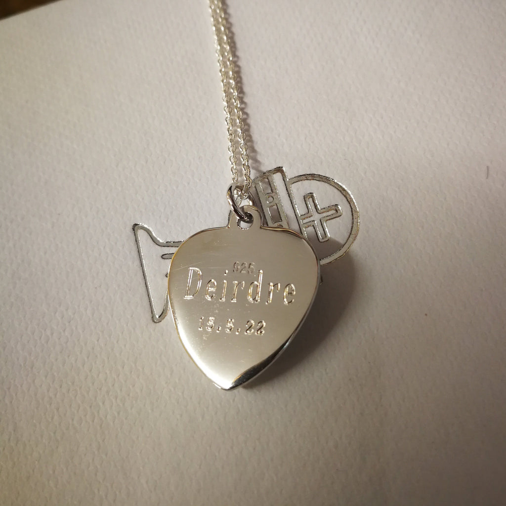Shop Engravable Communion Heart Medal Sterling Silver Pendant Ireland
