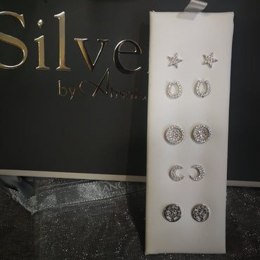 Tree of Life Small Circle Sterling Silver Stud Earrings