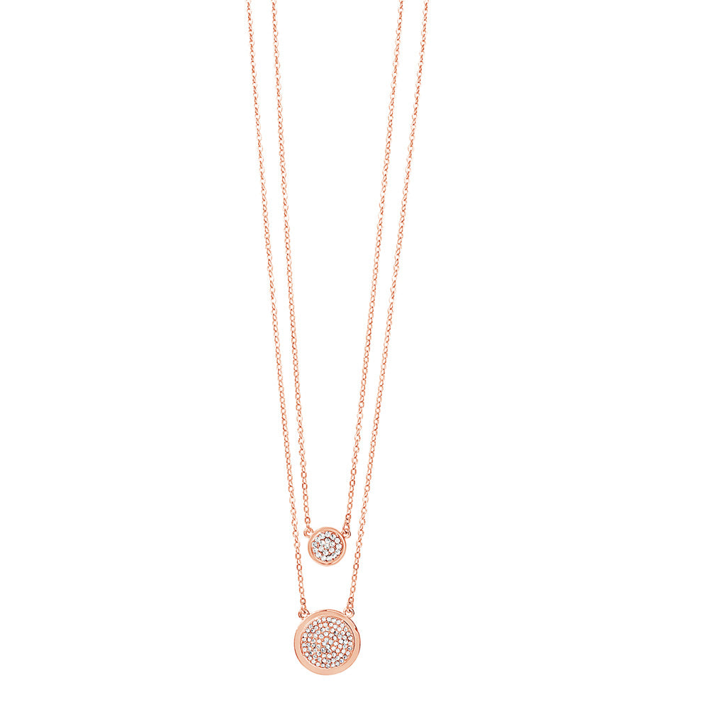 Clara Clear Crystals Rose Gold Layered Necklace