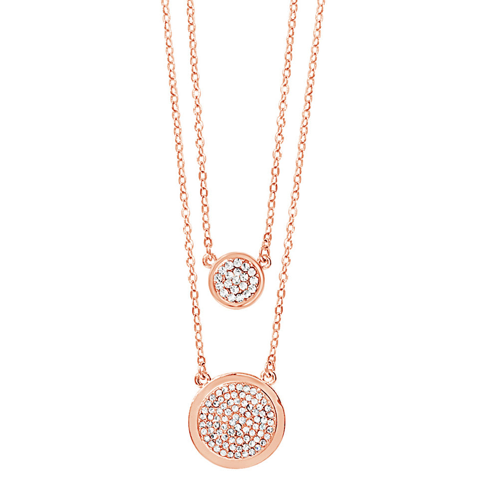 Shop Clara Clear Crystals Rose Gold Layered Necklace Ireland