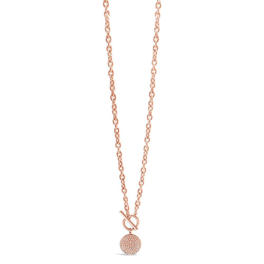  Arina Clear Crystals Rose Gold Lock Necklace