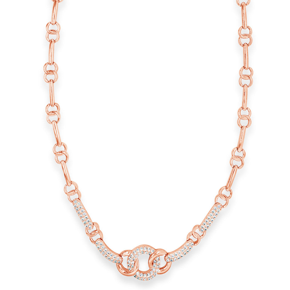  Channel Rose Gold Multi Circles Necklace