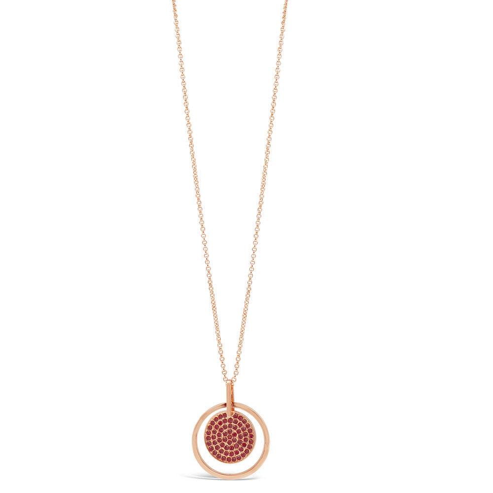 Shop Elise Ruby Rose Gold Diamante Garnet Necklace