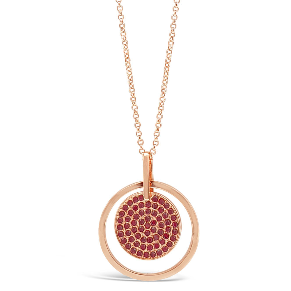 Elise Ruby Rose Gold Diamante Garnet Necklace