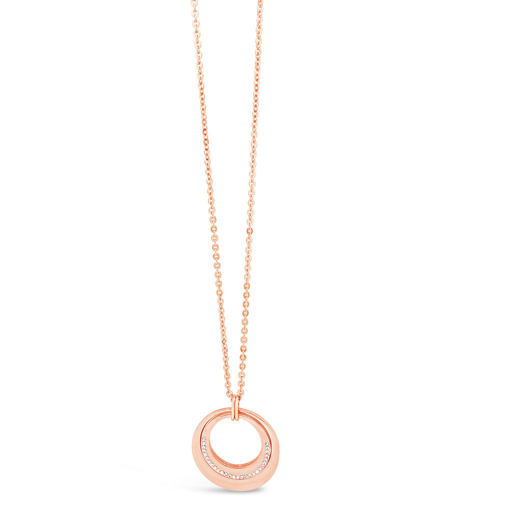 Dreamy Rose Gold Long Minimal Circle Necklace Gift Pack