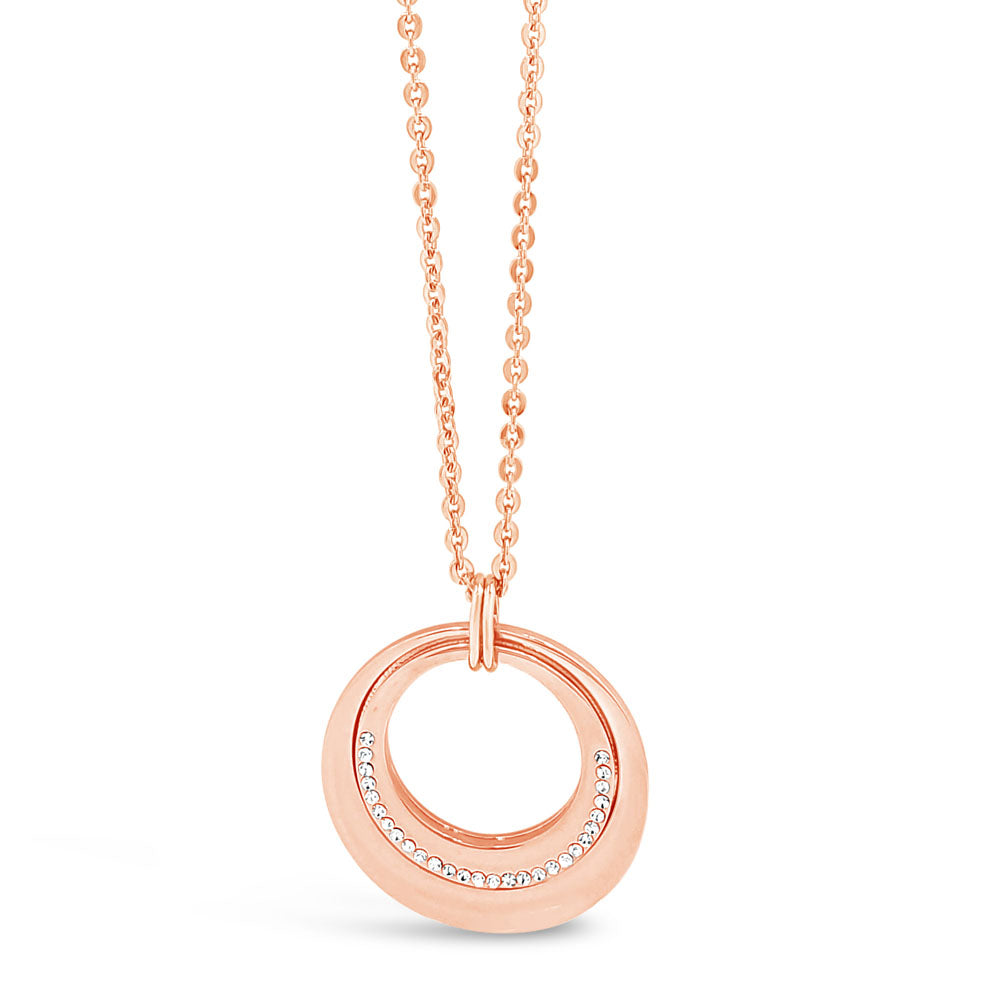 Dreamy Rose Gold Long Minimal Circle Necklace