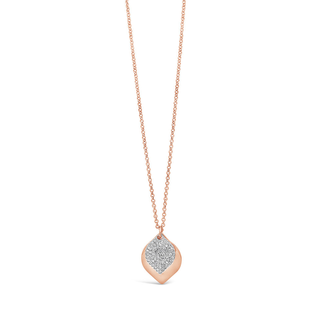 Jillian Two Tone Silver Rose Gold Rhombus Diamante Necklace Gift Set Ireland