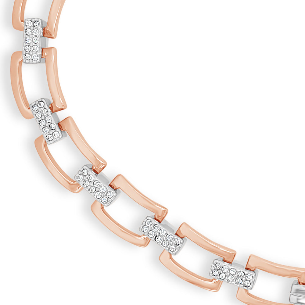 Shop Kendra Rose Gold Rectangular Diamante Necklace Gift Set