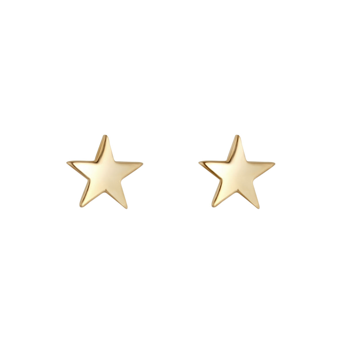 9ct Yellow Gold Star Stud Earrings
