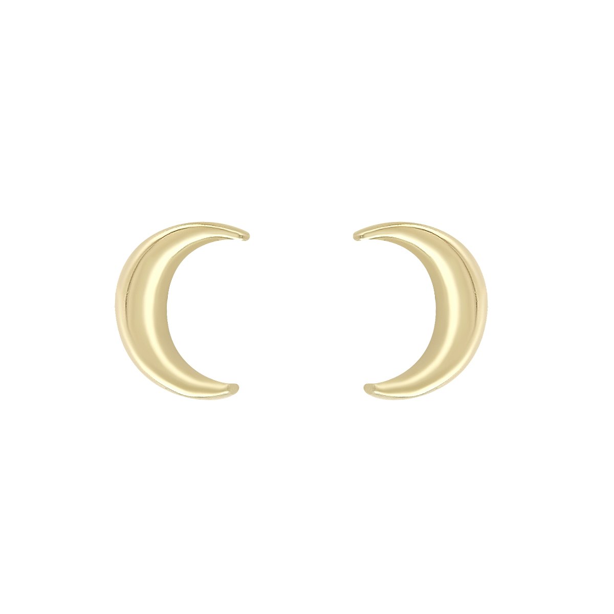 9ct Yellow Gold Crescent Moon Stud Earrings 