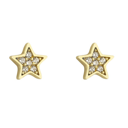 9ct Yellow Gold Cubic Zirconia Star Stud Earring