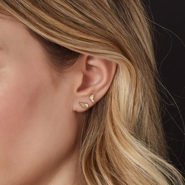 Shop 9ct Yellow Gold Angel Wing Stud Earring